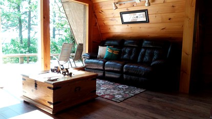 Secluded A-Frame Cabin with Incredible Views near Mountain Fork River in Oklahoma - Smithville, Oklahoma - glamping.directory