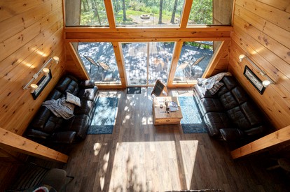 Secluded A-Frame Cabin with Incredible Views near Mountain Fork River in Oklahoma - Smithville, Oklahoma - glamping.directory