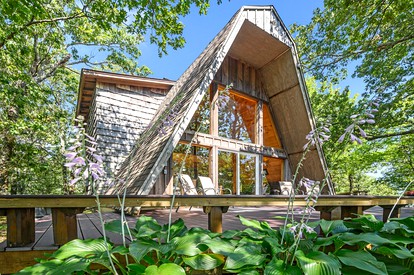 Secluded A-Frame Cabin with Incredible Views near Mountain Fork River in Oklahoma - glamping.directory