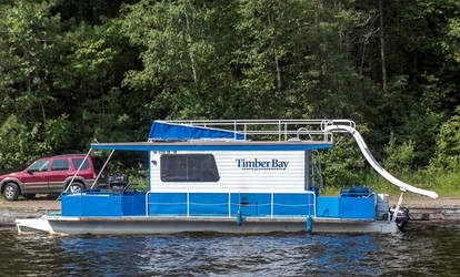 Nimble Angler’s Two-Sleeper Houseboat with Water Slide and 360° Fishing Access Near Babbitt, MN - glamping.directory