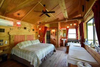 Unique Elevated Cabin Rental with Whirlpool Tub near Somerville Lake, Texas - Brenham, Texas - glamping.directory