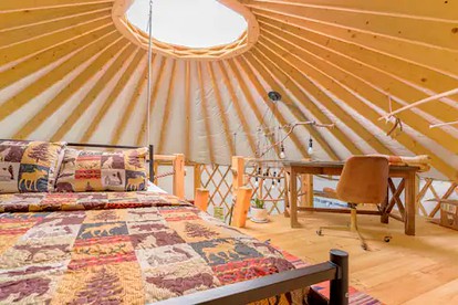 Private, Pet Friendly Creekside Yurt with Hot Tub in Dugspur, Perfect for a Virginia Glamping Getaway - Dugspur, Virginia - glamping.directory