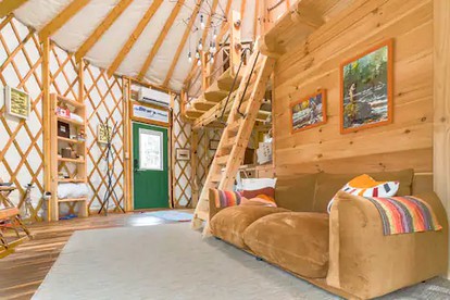 Private, Pet Friendly Creekside Yurt with Hot Tub in Dugspur, Perfect for a Virginia Glamping Getaway - Dugspur, Virginia - glamping.directory
