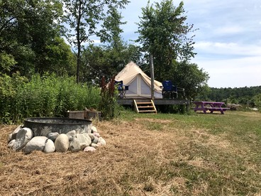Rustic Bell Tent on Working Farm in New York with Views of the Adirondacks - Westport, New York - glamping.directory
