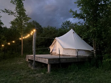 Rustic Bell Tent on Working Farm in New York with Views of the Adirondacks - glamping.directory