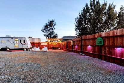 Cozy Desert Glamping Escape with Private Hot Tub & Fire Pit in Pinon Hills, California - Pinon Hills, California - glamping.directory