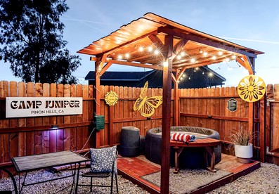 Cozy Desert Glamping Escape with Private Hot Tub & Fire Pit in Pinon Hills, California - glamping.directory