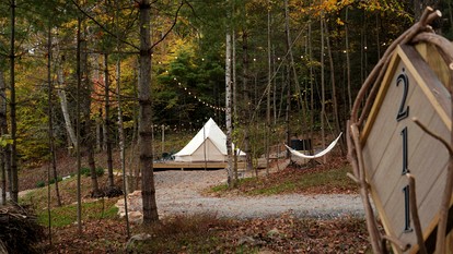 Secluded Rustic Chic Glamping Escape with Canvas Bell Tent and Tree Canopy in Waynesville, North Carolina - Waynesville, North Carolina - glamping.directory