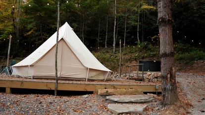 Secluded Rustic Chic Glamping Escape with Canvas Bell Tent and Tree Canopy in Waynesville, North Carolina - Waynesville, North Carolina - glamping.directory