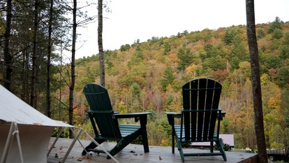 Secluded Rustic Chic Glamping Escape with Canvas Bell Tent and Tree Canopy in Waynesville, North Carolina - Waynesville, North Carolina - glamping.directory