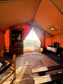 Colorado Getaways in this Lovely Safari Tent on Working Sheep Farm in Longmont - Longmont, Colorado - glamping.directory