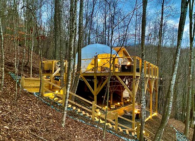 Luxury Redefined: Todd, NC Dome with Private Hot Tub, Unparalleled Views, and Outdoor Oasis - Todd, North Carolina - glamping.directory