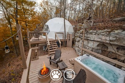Elegant Family-Friendly Dome with Outdoor Shower, Jacuzzi and Views in Tennessee - glamping.directory