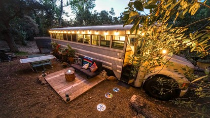 Amazing Glamping Bus with Mountain Views near Malibu Creek State Park, California - Calabasas, California - glamping.directory