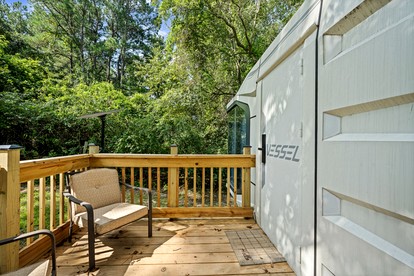 Futuristic Pod Glamping Retreat with Pond Views in South Carolina - Saint Stephen, South Carolina - glamping.directory