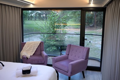 Futuristic Pod Glamping Retreat with Pond Views in South Carolina - Saint Stephen, South Carolina - glamping.directory