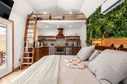 Impressive Intimate Tiny Cabin with Lofted Interior and Outdoor Shower in Texas - Wimberley, Texas - glamping.directory