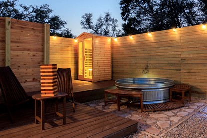Impressive Intimate Tiny Cabin with Lofted Interior and Outdoor Shower in Texas - Wimberley, Texas - glamping.directory