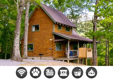 Idyllic Mountain Retreat with Jacuzzi and Stunning Views from the Deck in Townsend, Tennessee - glamping.directory