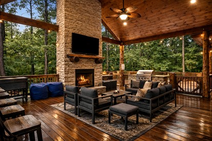 Luxury Lodge with Hot Tub, Pool & Game Room near Broken Bow Lake – Hochatown, OK - Broken Bow, Oklahoma - glamping.directory