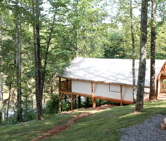 Lake View Glamping Tent with Forest Views in Bostic, North Carolina - Rutherfordton, North Carolina - glamping.directory