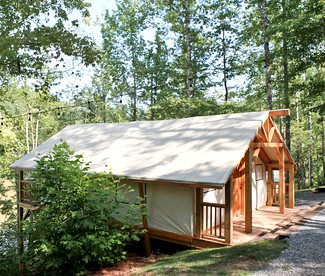 Lake View Glamping Tent with Forest Views in Bostic, North Carolina - glamping.directory