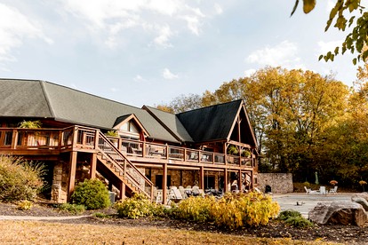 Luxurious Cabin Retreat with Heated Pool and Scenic Creek Views in Wayne Township, IN - Wayne Township, Indiana - glamping.directory