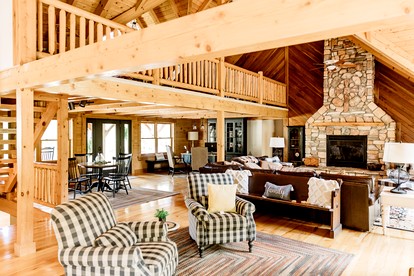 Luxurious Cabin Retreat with Heated Pool and Scenic Creek Views in Wayne Township, IN - Wayne Township, Indiana - glamping.directory