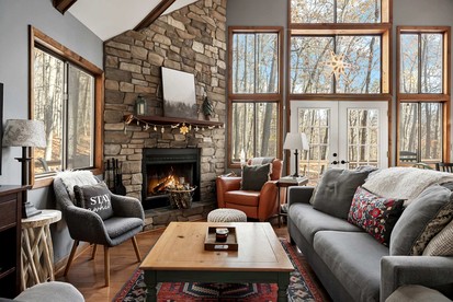 Beautiful A Frame Surrounded by Trees and Fire Pit Provided in Rock Gap, West Virginia - Rock Gap, West Virginia - glamping.directory