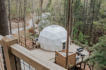 Unmatched Views Await You at this Cherry Log, Georgia Designer Dome near Fall Branch Falls - Cherry Log, Georgia - glamping.directory