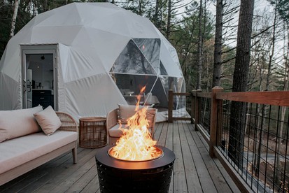 Unmatched Views Await You at this Cherry Log, Georgia Designer Dome near Fall Branch Falls - Cherry Log, Georgia - glamping.directory