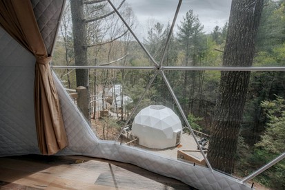 Unmatched Views Await You at this Cherry Log, Georgia Designer Dome near Fall Branch Falls - Cherry Log, Georgia - glamping.directory