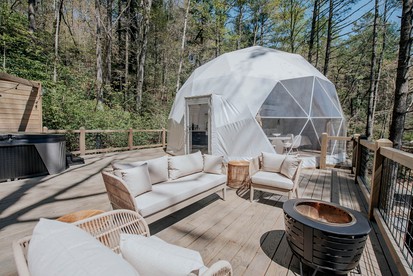 Unmatched Views Await You at this Cherry Log, Georgia Designer Dome near Fall Branch Falls - glamping.directory