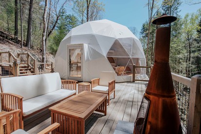 Georgia's Trendy Family Escape: Dome with Private Hot Tub in Cherry Log - glamping.directory