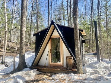 Cozy A-Frame Getaway for Two, Glamping Vacation Near Lake Superior in Bayfield, Wisconsin - glamping.directory