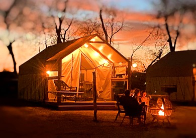 Fun-Filled Glamping Adventure by the San Marcos River: Luxurious Safari Tent near Kingsbury, Texas, Perfect for Families - glamping.directory