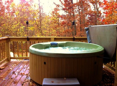 Two-Story Log Cabin Rental with a Hot Tub near Upper Meramec River, Missouri - Steelville, Missouri - glamping.directory