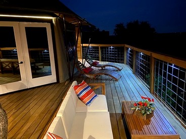 Scenic Hill Country Safari Tent Retreat with Hot Tub near Lake Travis in Marble Falls, Texas - glamping.directory