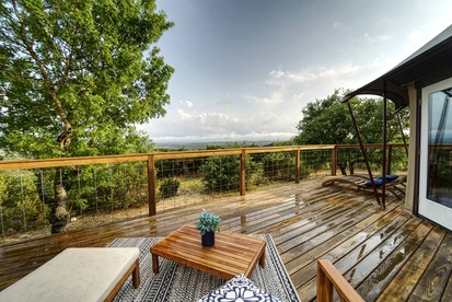 Scenic Hill Country Safari Tent Retreat with Hot Tub near Lake Travis in Marble Falls, Texas - Travis County, Texas - glamping.directory