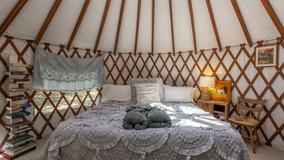 Cozy Romantic Yurt Rental in Woodlands near California Beach Town of Cayucos - Cayucos, California - glamping.directory