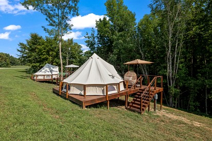 Stunning Bell Tent with Beautiful Upper Cumberland Mountain Range Views for a Memorable Getaway in Tennessee - Silver Point, Tennessee - glamping.directory