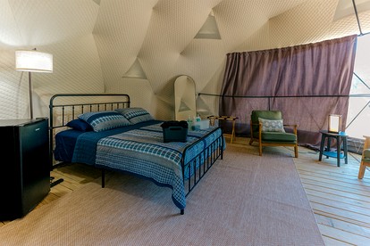Starlit Geodesic Dome Haven Overlooking a Mountain River in New York’s Catskills - Gilboa, New York - glamping.directory