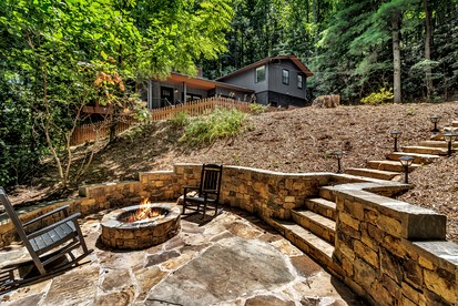 Tranquil Woodland Retreat with Hot Tub and Arcade Games near Black Mountain, NC - Black Mountain, North Carolina - glamping.directory