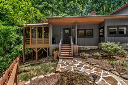 Tranquil Woodland Retreat with Hot Tub and Arcade Games near Black Mountain, NC - Black Mountain, North Carolina - glamping.directory