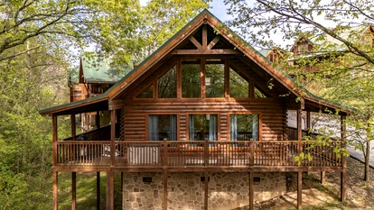 Romantic Smoky Mountain Cabin with Hot Tub, Scenic Views & Game Loft near Pigeon Forge, Tennessee - glamping.directory