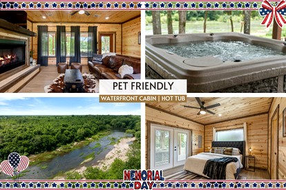 Waterfront Pet Friendly Cabin on Glover River with Hot Tub near Broken Bow, Oklahoma - glamping.directory