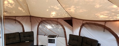 Rustic Bell Tent Rental with a Fire Pit for a Glamping Getaway in Nature near San Antonio, Texas - Pipe Creek, Texas - glamping.directory