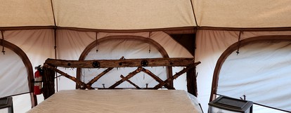 Rustic Bell Tent Rental with a Fire Pit for a Glamping Getaway in Nature near San Antonio, Texas - Pipe Creek, Texas - glamping.directory
