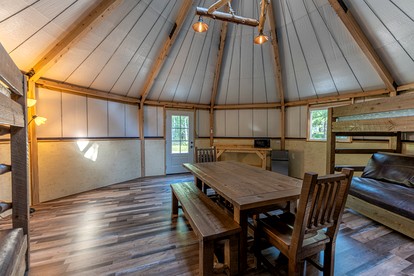 Cozy Woodland Yurt Retreat with Firepit & Kitchenette near Orr, Minnesota - Orr, Minnesota - glamping.directory