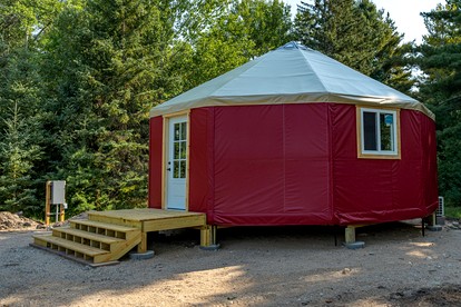 Cozy Woodland Yurt Retreat with Firepit & Kitchenette near Orr, Minnesota - Orr, Minnesota - glamping.directory